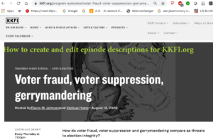 Create & Edit Episode Descriptons on KKFI.org