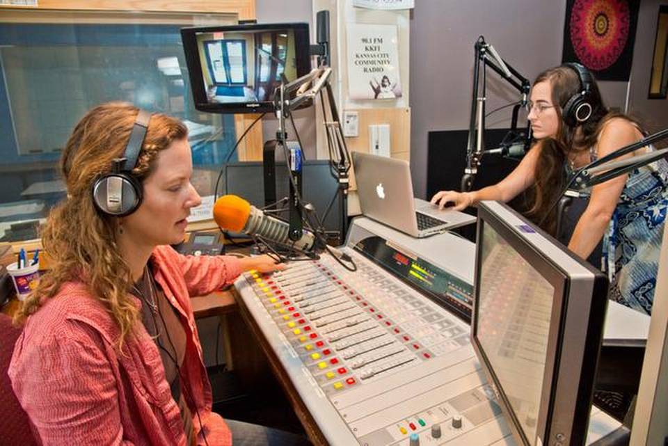 River Trade Radio in the KKFI on-air studio